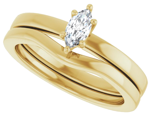 Sužadėtuvių Žiedas „Solitaire“ 585 Geltonojo Aukso Marquise 6mm x 3mm (8)
