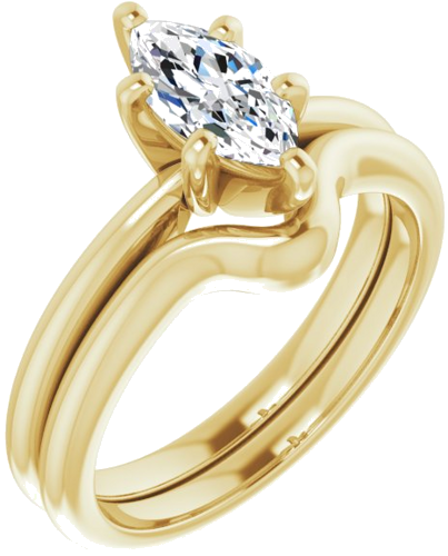 Sužadėtuvių Žiedas „Solitaire“ 417 Geltonojo Aukso Marquise 9mm x 4.5mm (6)