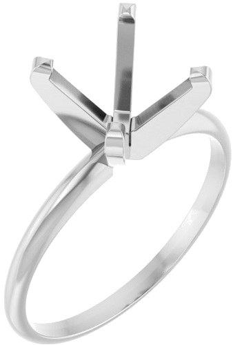 14K White 9 mm Round Ultra-Lightweight Solitaire Engagement Ring Mounting (1)