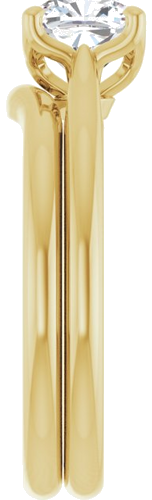 14K Yellow  6 mm Cushion Solitaire Engagement Ring Mounting (9)