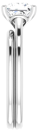 Platinum  6 mm Square Solitaire Engagement Ring Mounting (9)