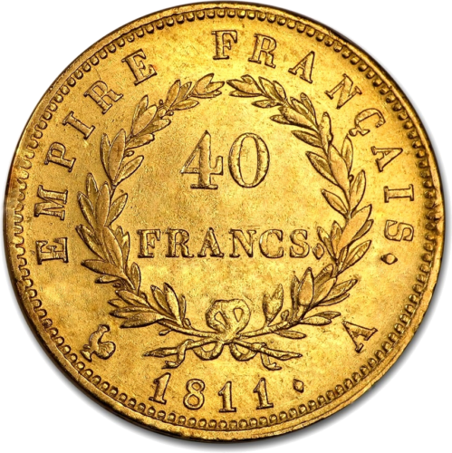 40 franku Francijas impērijas zelta monēta - Napoleons Bonaparts (1809-1813) (2)