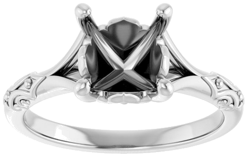 Sterling Silver 8 mm Round Solitaire Engagement Ring Mounting (3)