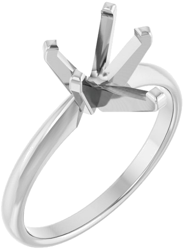 14K White 10x6.5mm Pear Solitaire Engagement Ring Mounting (1)