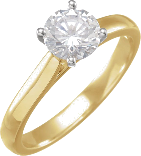 14K Yellow White 5.8 mm Round Solitaire Engagement Ring Mounting (3)