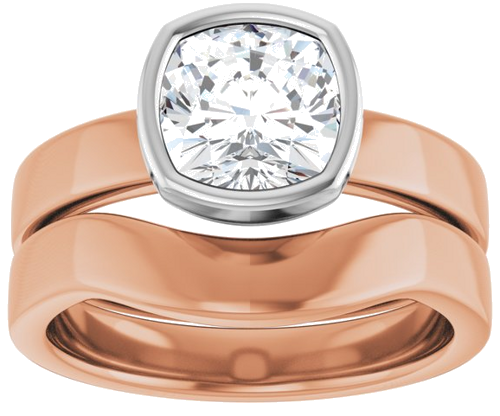 Sužadėtuvių Žiedas „Solitaire“ 585 Baltojo Ir Rožinis Aukso Cushion 7mm (8)