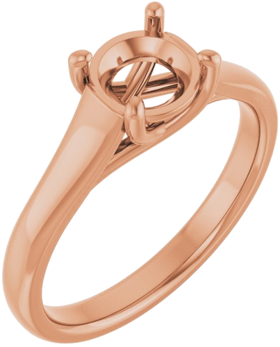 Sužadėtuvių Žiedas „Solitaire“ 585 Rožinis Aukso Round 6.5mm (1)