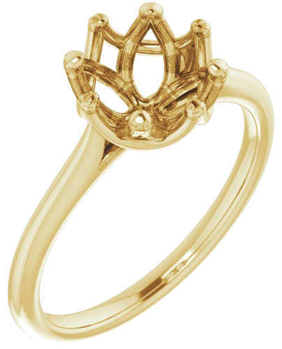 Sužadėtuvių Žiedas „Solitaire“ 585 Geltonojo Aukso Round 7.4mm (1)