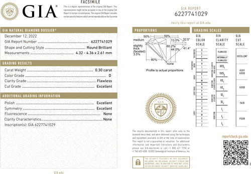 0.30 carat D-FL Excellent Cut (3EX) Natūralus Round Deimantas (2)