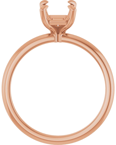 14K Rose  8x6 mm Emerald Solitaire Engagement Ring Mounting (2)