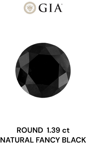 1.39 carat Fancy Black-VVS2 Excellent cut Natūralus Round Deimantas (1)