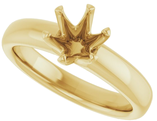 14K Yellow 6.5 mm Round Engagement Ring Mounting (5)