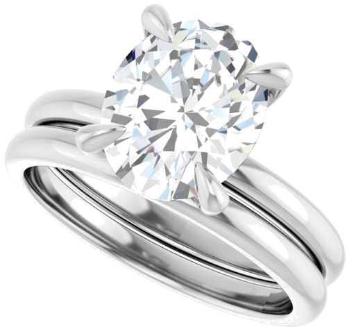 Sužadėtuvių Žiedas „Solitaire“ 950 Platinos Oval 10mm x 8mm (10)