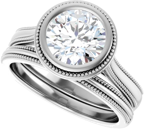 14K White 7.4 mm Round Engagement Ring Mounting (10)