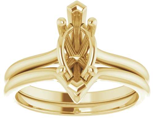 Sužadėtuvių Žiedas „Solitaire“ 585 Geltonojo Aukso Marquise 10mm x 5mm (8)