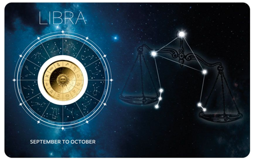1/1000 oz Svarstyklės (Zodiac Series) 3000 frankų Čadas auksinė moneta (1)