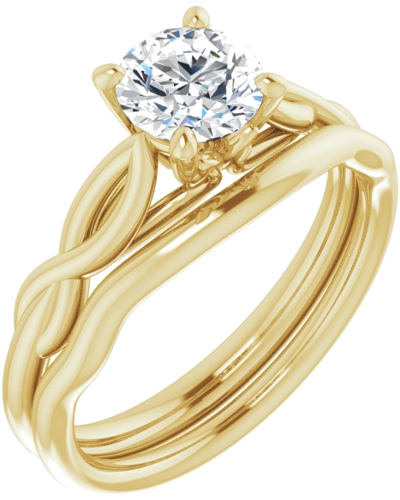 14K Yellow  6 mm Round Solitaire Engagement Ring Mounting (6)