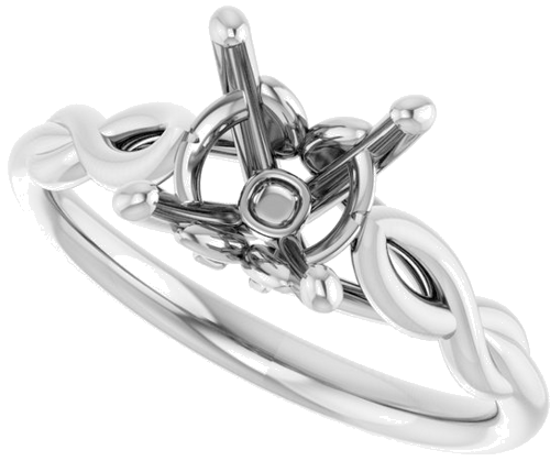 Sužadėtuvių Žiedas „Solitaire“ 585 Baltojo Aukso Round 8mm (5)