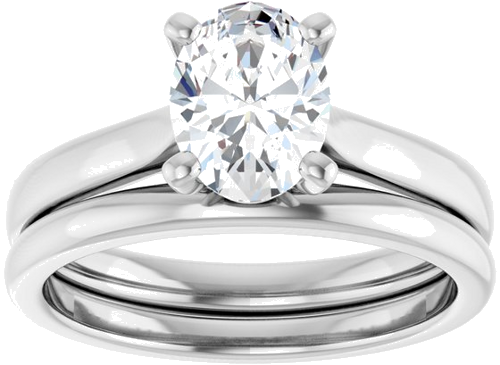 Sužadėtuvių Žiedas „Solitaire“ 950 Platinos Oval 8mm x 6mm (8)