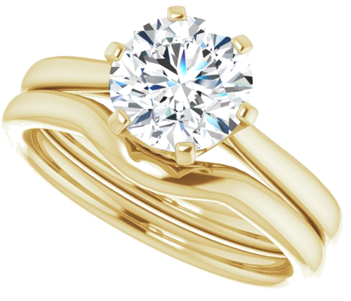 14K Yellow 7.4 mm Round Engagement Ring Mounting (10)