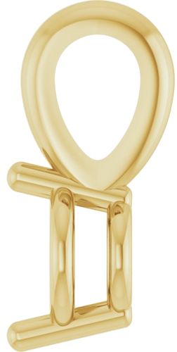 14K Yellow 4 mm Round 2-Prong Basket Pendant Mounting (3)