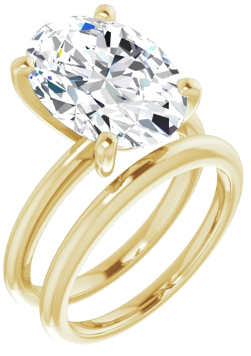 14K Yellow  14x10 mm Oval Solitaire Engagement Ring Mounting (6)