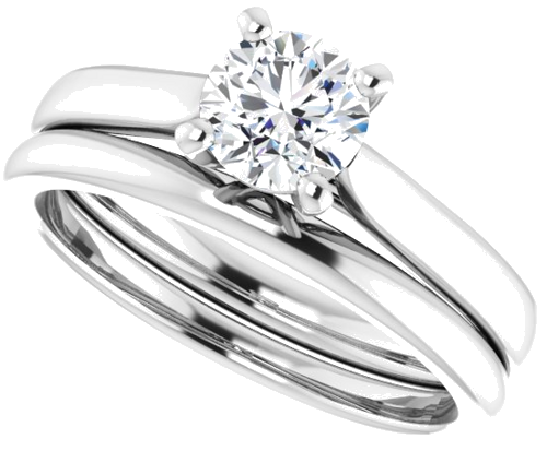 14K White 5.5 mm Round Engagement Ring Mounting (10)