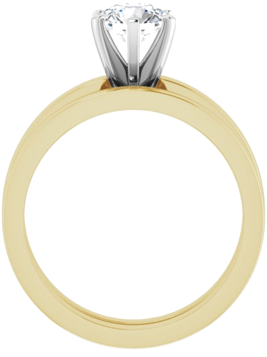 Sužadėtuvių Žiedas „Solitaire“ 585 Baltojo Ir Geltonojo Aukso Round 6mm (7)