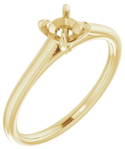 Sužadėtuvių Žiedas „Solitaire“ 585 Geltonojo Aukso Round 4.8mm (1)