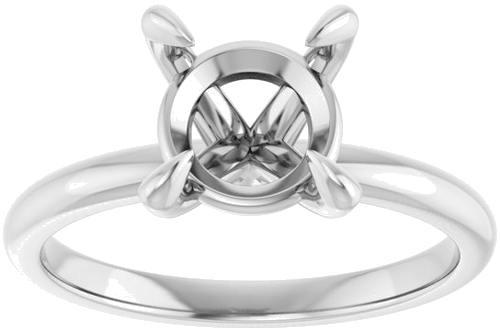 14K White  8.2 mm Round Solitaire Engagement Ring Mounting (3)