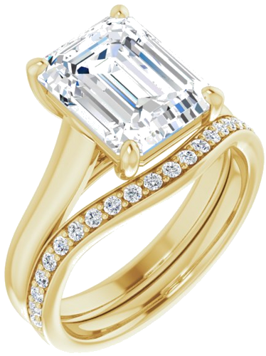 14K Yellow 10x8 mm Emerald Solitaire Engagement Ring Mounting (6)