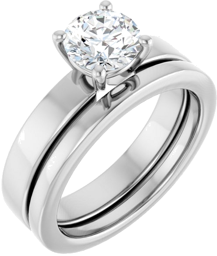 14K White 6.5 mm Round Solitaire Engagement Ring Mounting (6)