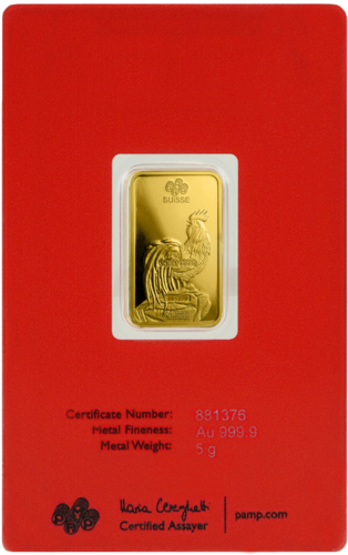 5 g Investment Gold Bar Year of the Rooster PAMP (3)