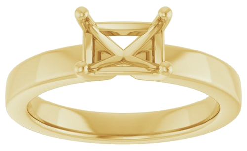 10K Yellow 7x5 mm Emerald Solitaire Engagement Ring Mounting (3)