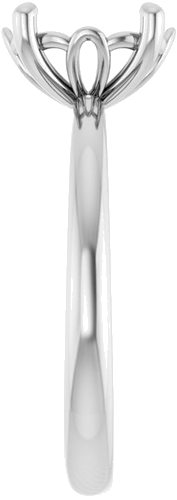 14K White 9x7 mm Oval Solitaire Engagement Ring Mounting (4)