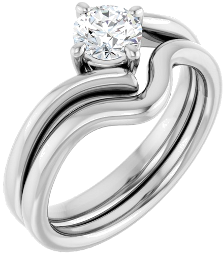 14K White  5.2 mm Round Solitaire Engagement Ring Mounting (6)