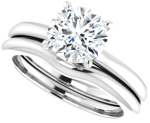 Sužadėtuvių Žiedas „Solitaire“ 585 Baltojo Aukso Round 7.4mm (10)