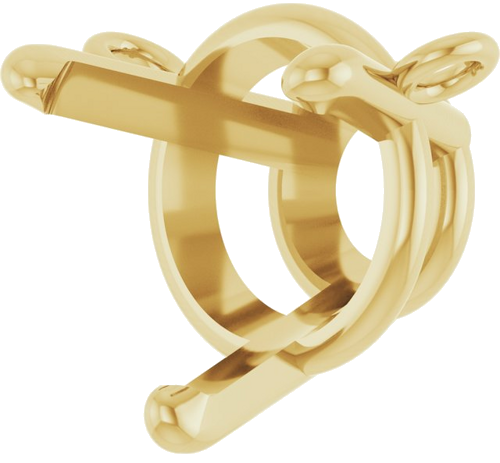 Pakabukas „Round 3-Prong“ 585 Geltonojo Aukso Round 7.5mm (2)