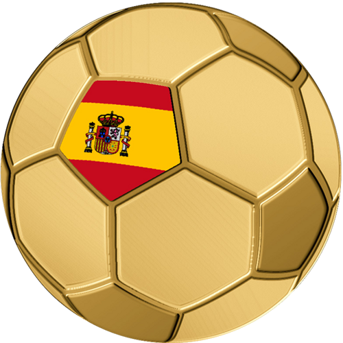 1/1000 oz Football Spain 3000 франка Чад златна монета (1)