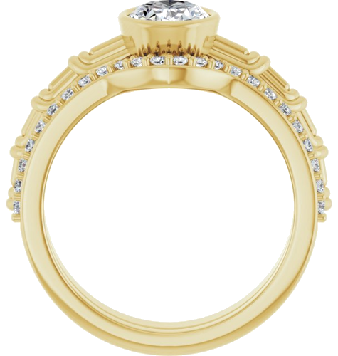 14K Yellow 8 x 6 mm Oval Solitaire Engagement Ring Mounting (7)