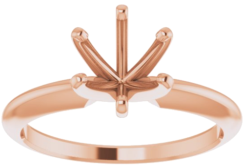 Sužadėtuvių Žiedas „Solitaire“ 585 Rožinis Aukso Round 6.6mm x 7.2mm (3)