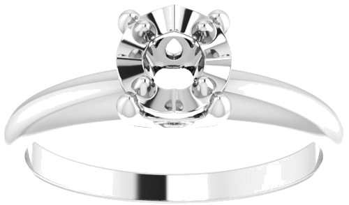 Sužadėtuvių Žiedas „Solitaire“ 585 Baltojo Aukso Round 3.7mm (3)