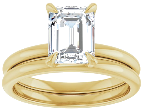 Sužadėtuvių Žiedas „Solitaire“ 585 Geltonojo Aukso Emerald 8mm x 6mm (8)