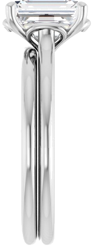 14K White  8x6 mm Emerald Solitaire Engagement Ring Mounting (9)