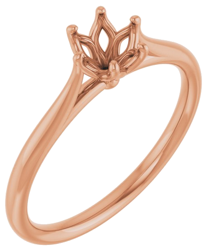 Sužadėtuvių Žiedas „Solitaire“ 585 Rožinis Aukso Round 5.2mm (1)