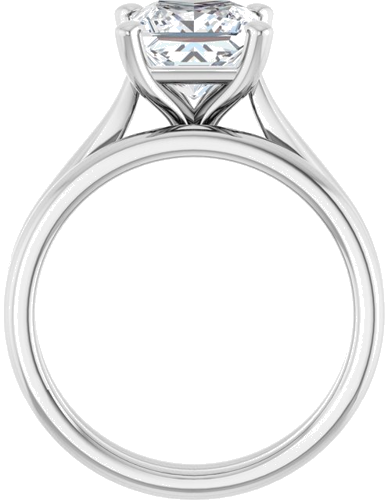 Platinum 7 mm Square Engagement Ring Mounting (7)