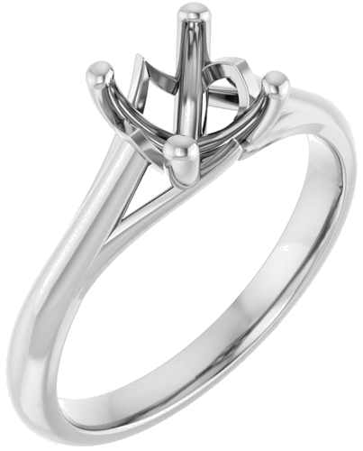 Sužadėtuvių Žiedas „Solitaire“ 585 Baltojo Aukso Cushion 6mm (1)