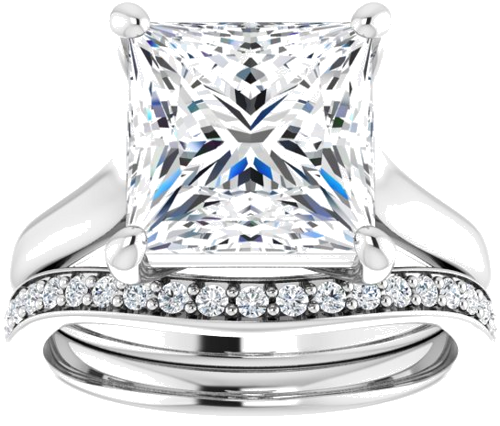 Sužadėtuvių Žiedas „Solitaire“ 585 Baltojo Aukso Square 9mm (8)