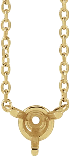 14K Yellow 3 mm Round Solitaire 18  Necklace Mounting (1)