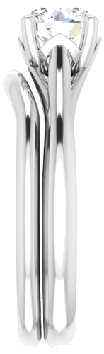 14K White 6 mm Round Solitaire Engagement Ring Mounting (9)